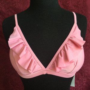 Zaful NWT Pink Ruffle Bikini Top Size Size 6 (Medium but fits Small)